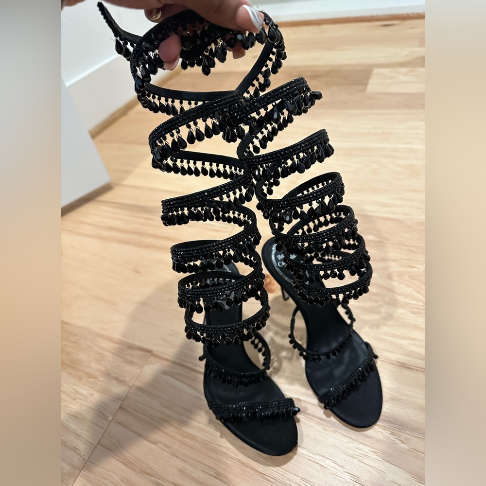 Authentic Rene Caovilla Chandelier Crystal Embellished Sandals